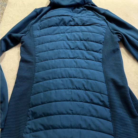 Tek Gear Women's Blue Crayon Hooded Long Mixed Media Jacket Size Large NEW EB1 - Picture 9 of 10